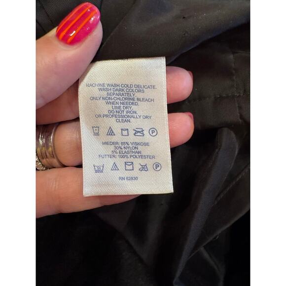 Lands' End Sleeveless Ponte Charcoal Gray Shift Dress Back Zipper Pockets Sz 6 - Picture 6 of 12